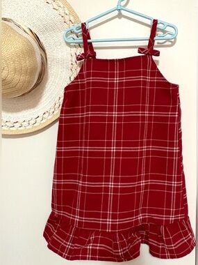 H&M Red Checkered Sleeveless Dress